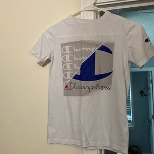 Boys white and blue champion shirt